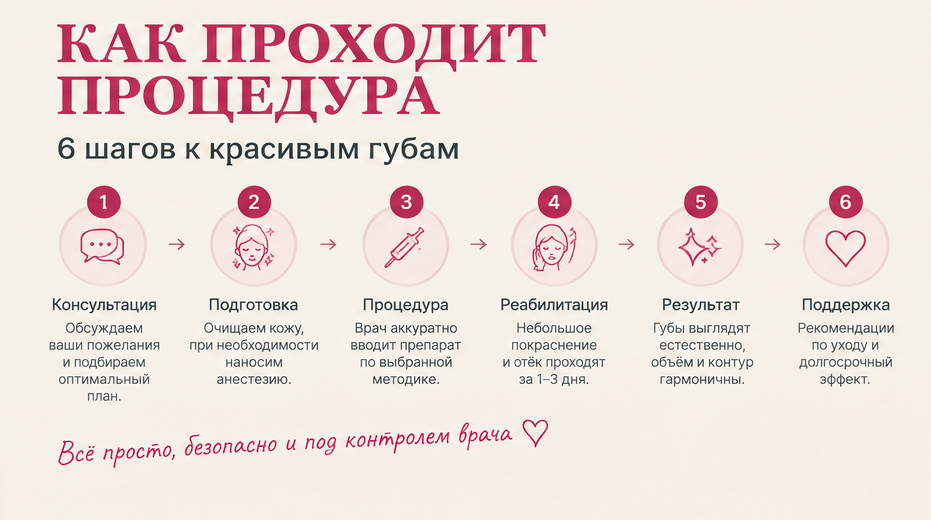 Этапы контурной пластики губ: консультация, анестезия, коррекция — Dr. Volos